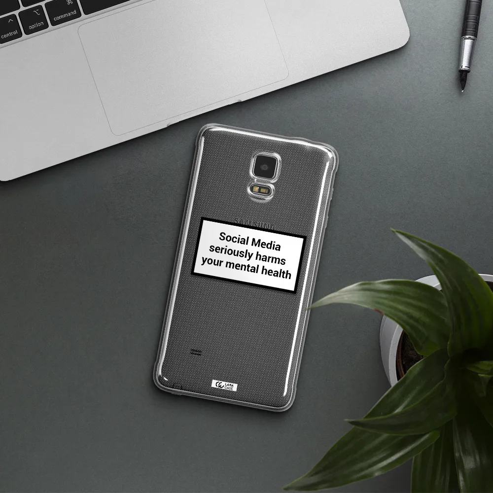 Social Media Harms Samsung Note 4 Clear TPU Case
