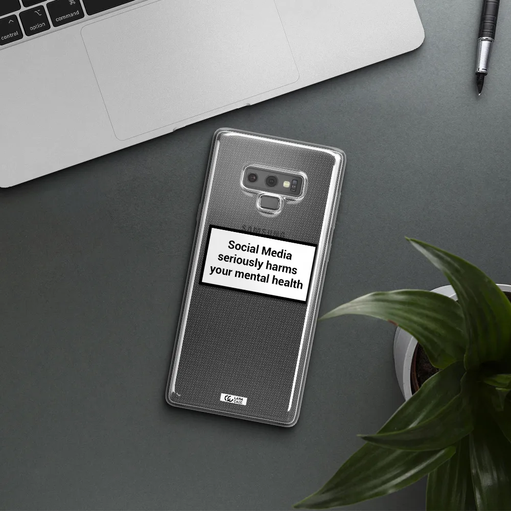 Social Media Harms Samsung Note 9 Clear TPU Case
