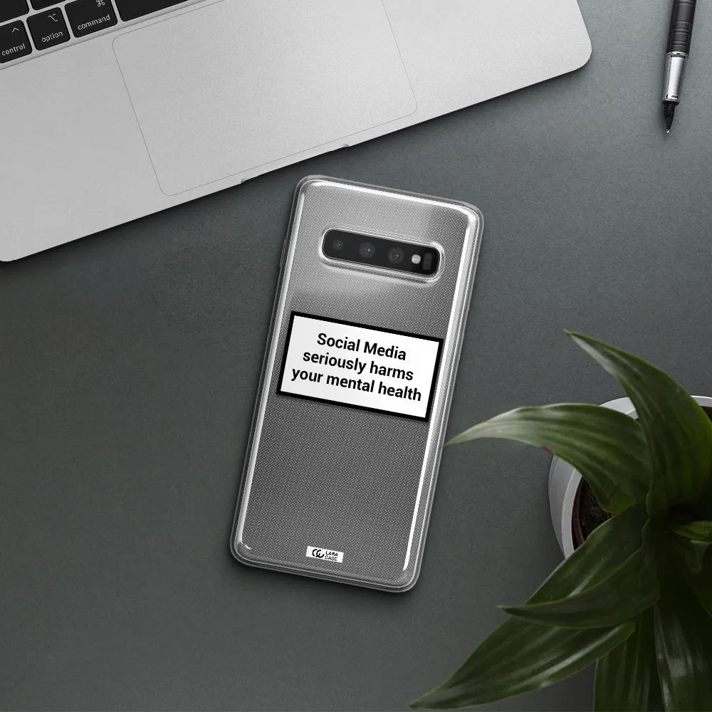 Social Media Harms Samsung S10 Plus Clear TPU Case