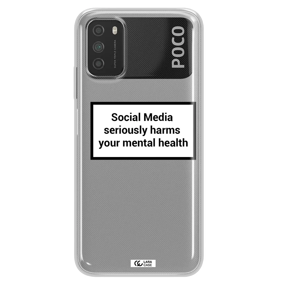 Social Media Harms Xiaomi Poco M3 Clear TPU Case