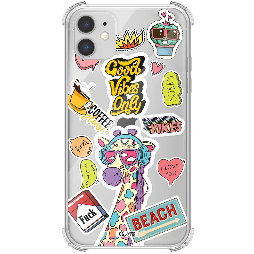 Giraffe Sticker Apple iPhone 11 Clear PC Case
