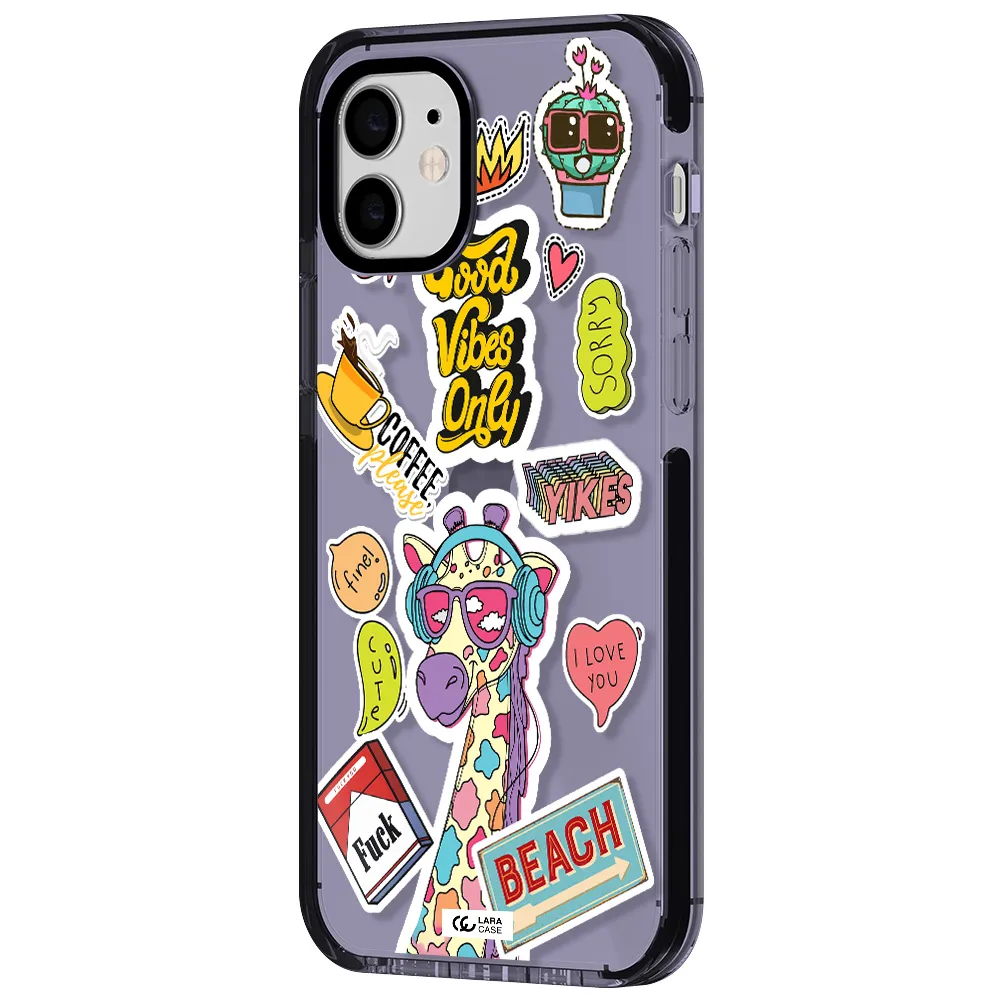 Giraffe Sticker Apple iPhone 11 impact Lilac Case