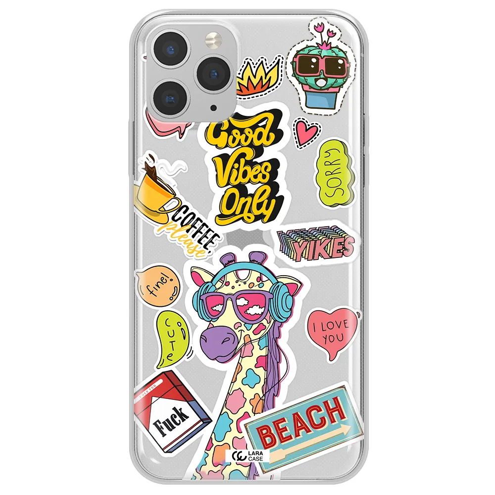 Giraffe Sticker Apple iPhone 11 pro max Clear TPU Case