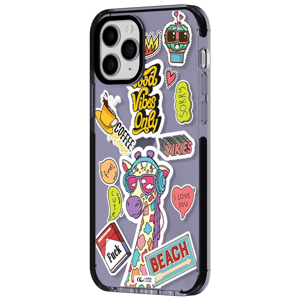Giraffe Sticker Apple iPhone 11 pro max impact Lilac Case