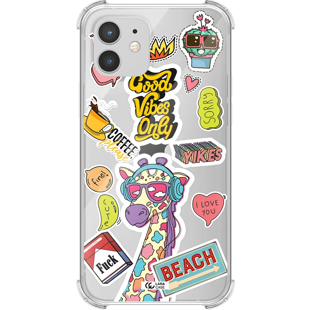 Giraffe Sticker Apple iPhone 12 Clear PC Case