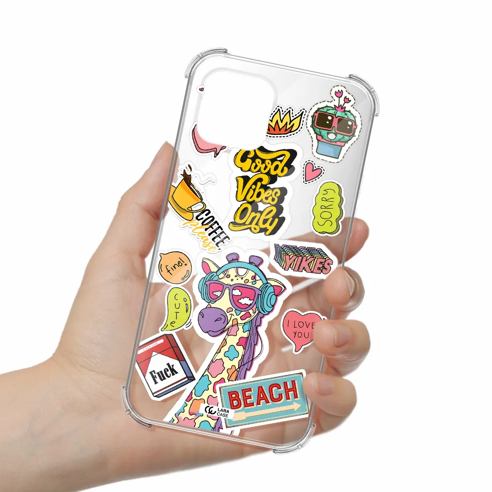Giraffe Sticker Apple iPhone 12 mini Clear PC Case