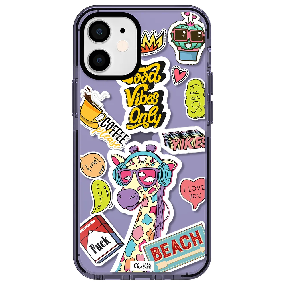 Giraffe Sticker Apple iPhone 12 mini impact Lilac Case