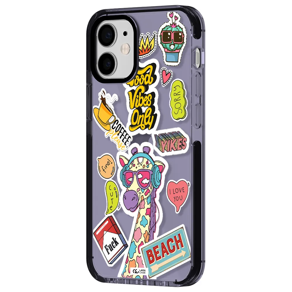 Giraffe Sticker Apple iPhone 12 mini impact Lilac Case