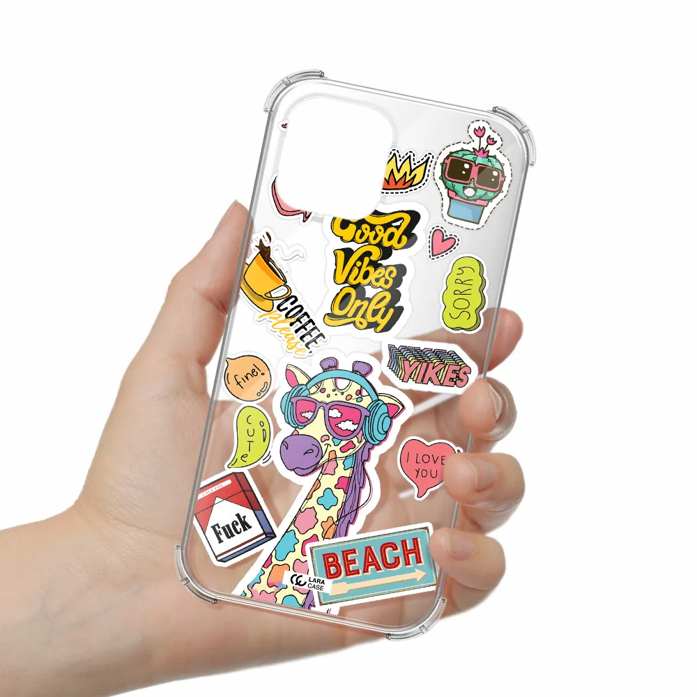 Giraffe Sticker Apple iPhone 12 pro Clear PC Case