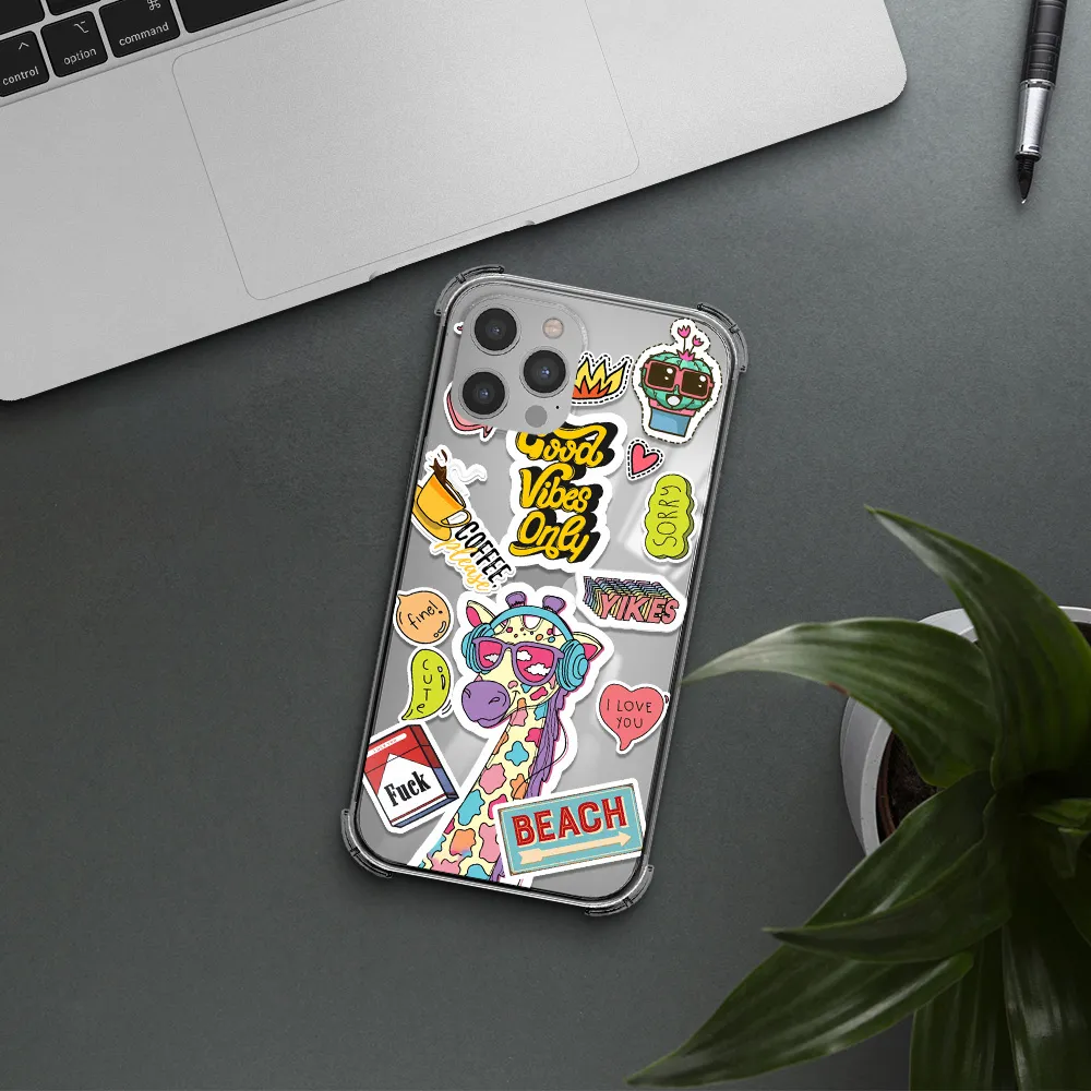 Giraffe Sticker Apple iPhone 12 pro Clear PC Case