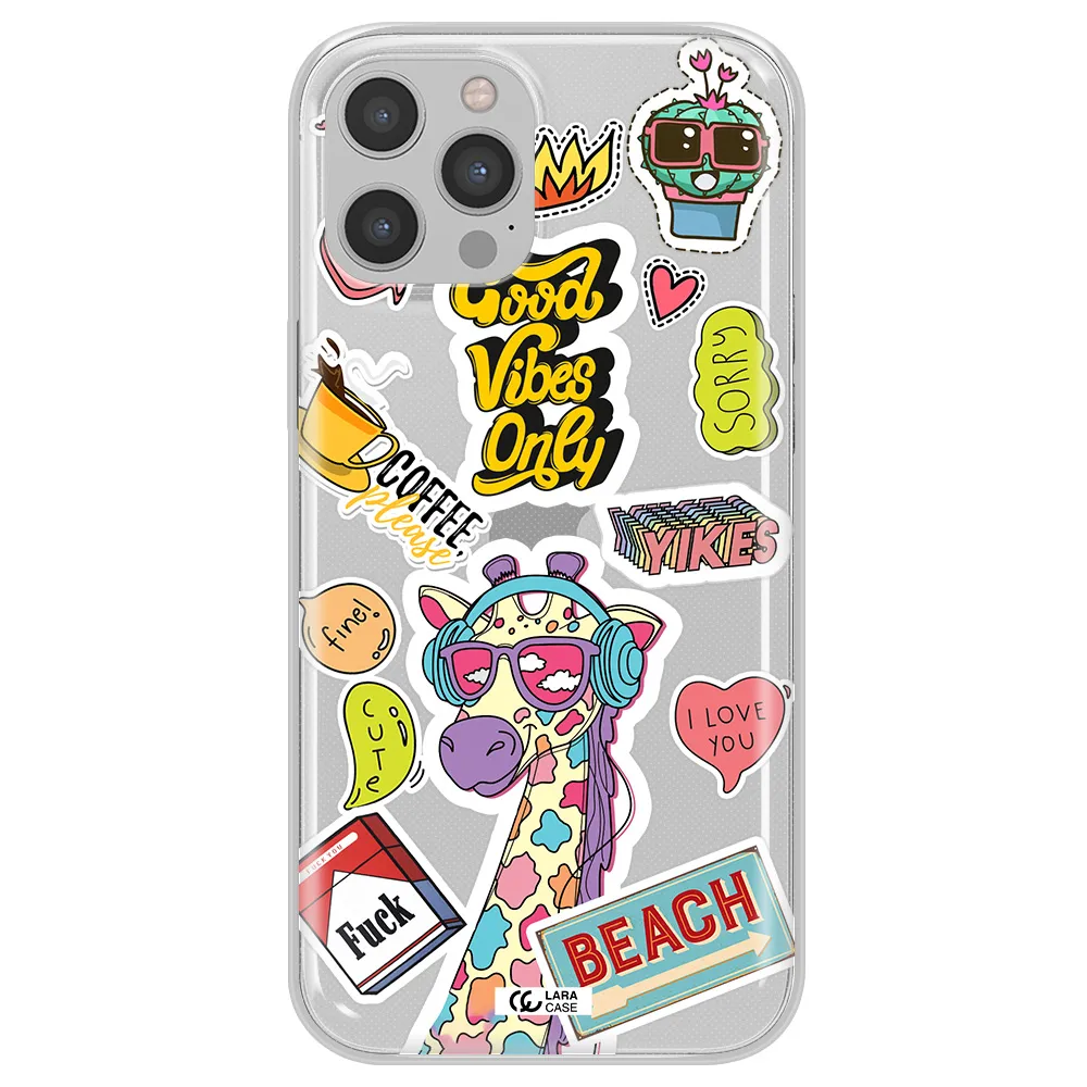 Giraffe Sticker Apple iPhone 12 pro Clear TPU Case