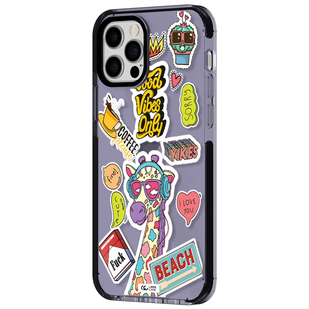 Giraffe Sticker Apple iPhone 12 pro impact Lilac Case