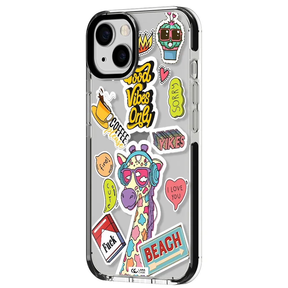 Giraffe Sticker Apple iPhone 13 impact black border Case
