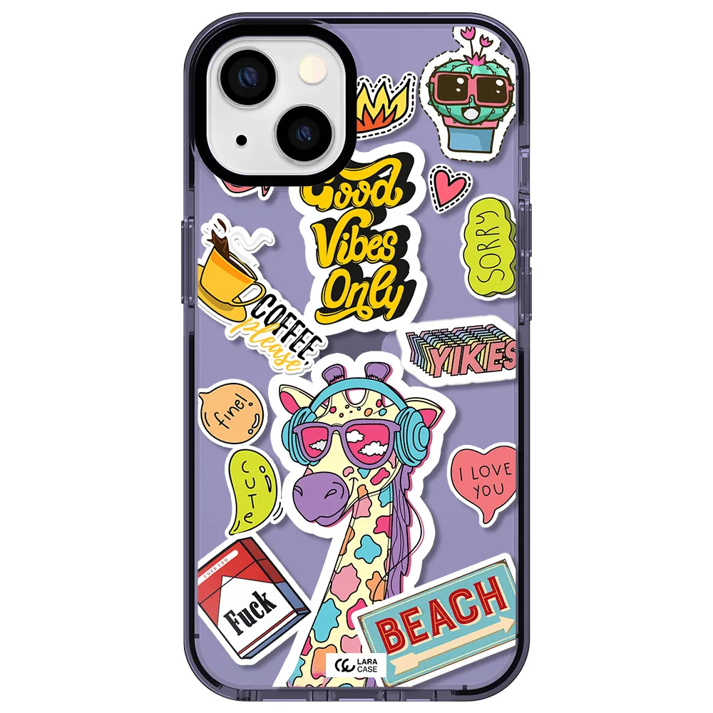 Giraffe Sticker Apple iPhone 13 impact Lilac Case