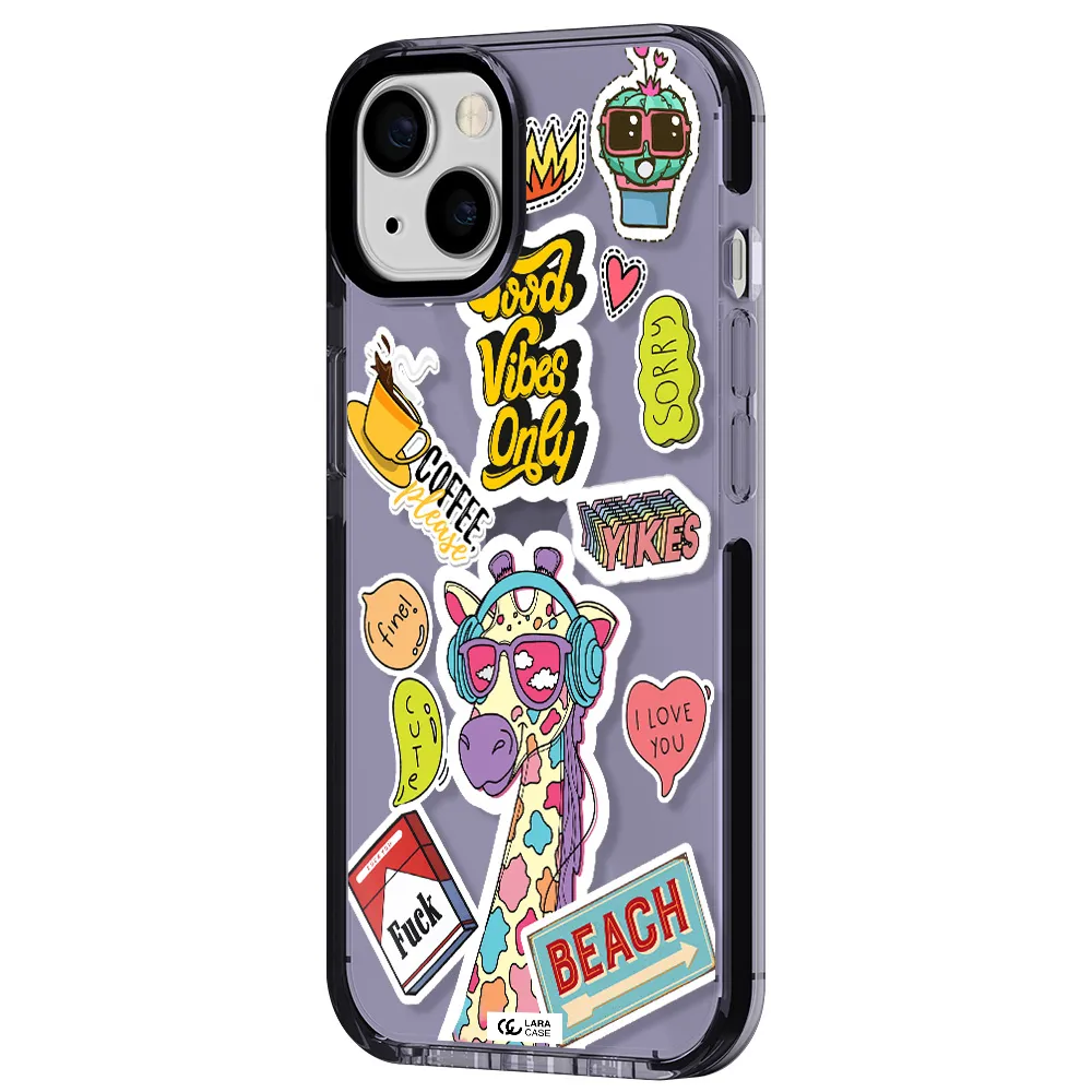 Giraffe Sticker Apple iPhone 13 impact Lilac Case