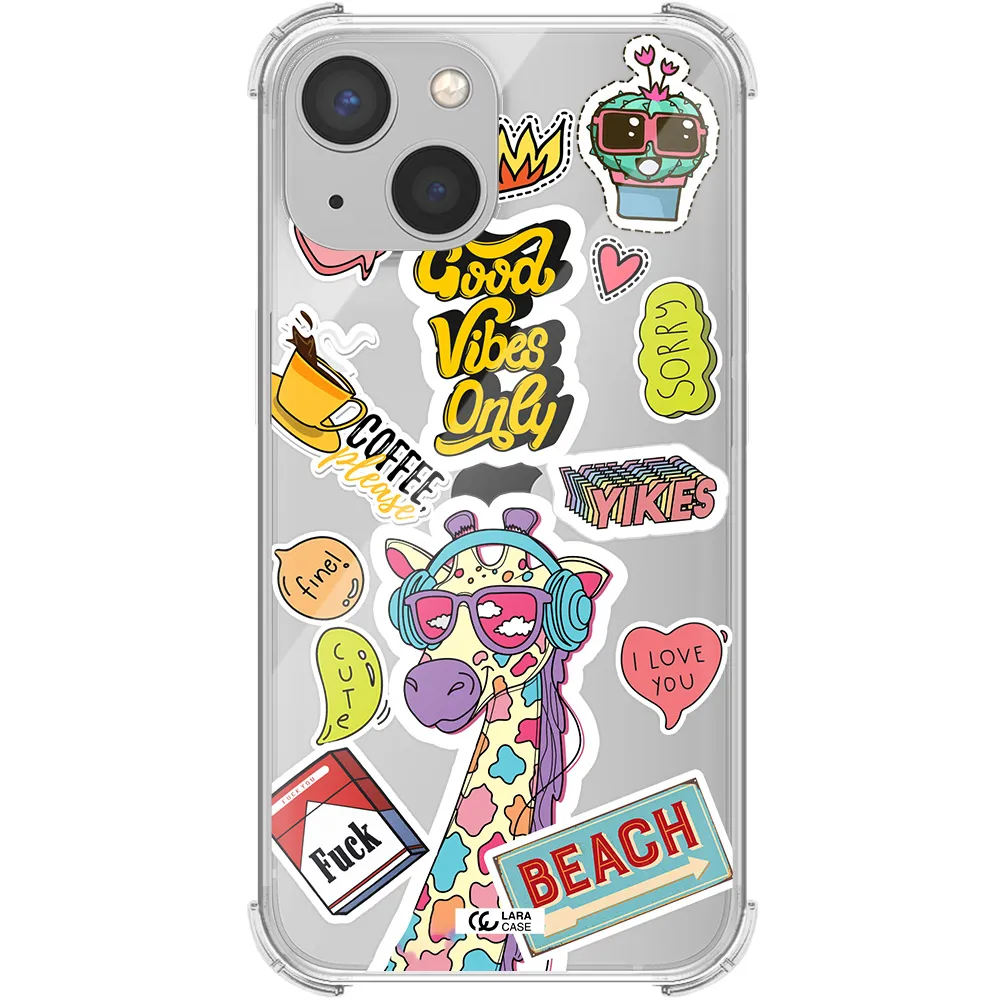 Giraffe Sticker Apple iPhone 13 mini Clear PC Case
