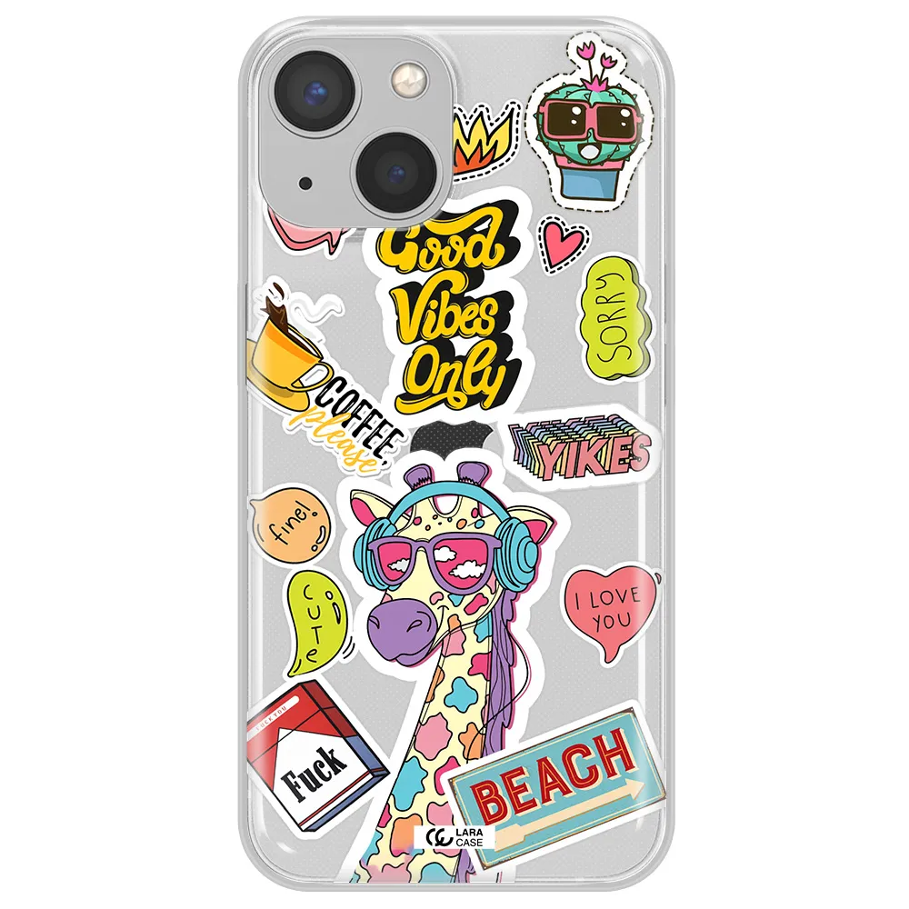 Giraffe Sticker Apple iPhone 13 mini Clear TPU Case