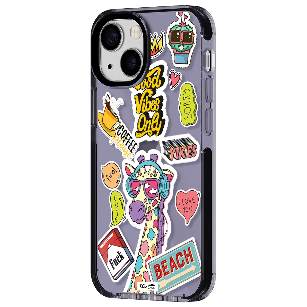 Giraffe Sticker Apple iPhone 13 mini impact Lilac Case