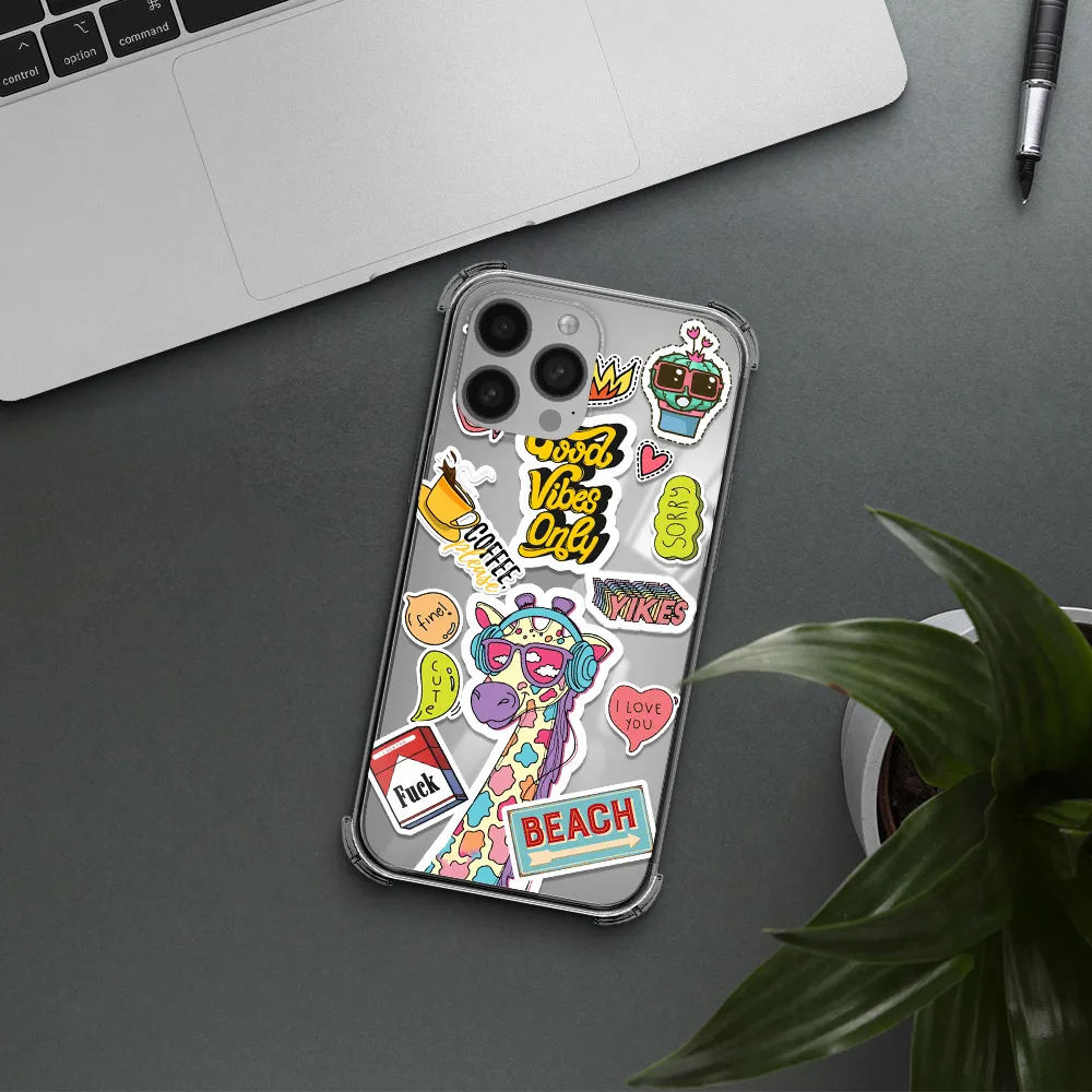Giraffe Sticker Apple iPhone 13 Pro Clear PC Case