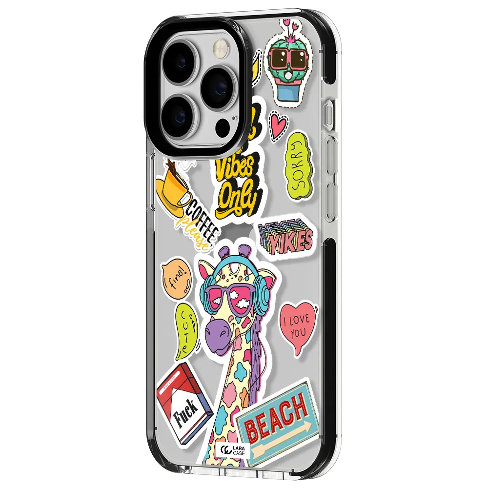 Giraffe Sticker Apple iPhone 13 Pro impact black border Case