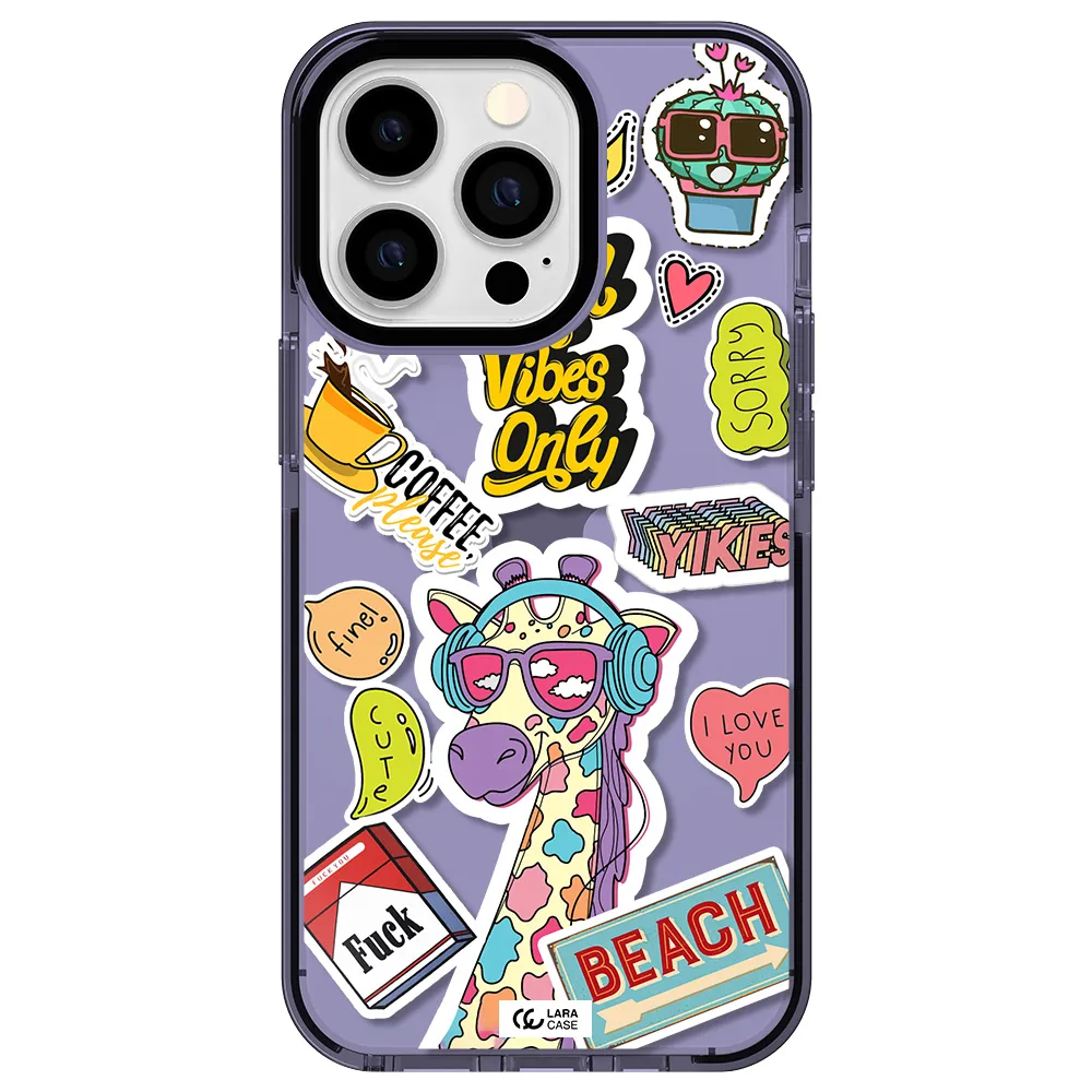 Giraffe Sticker Apple iPhone 13 Pro impact Lilac Case
