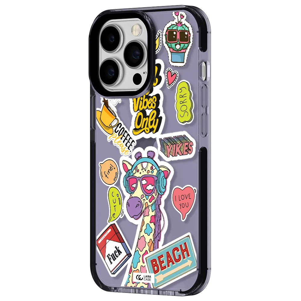 Giraffe Sticker Apple iPhone 13 Pro impact Lilac Case