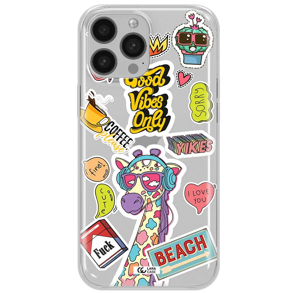 Giraffe Sticker Apple iPhone 13 Pro Max Clear TPU Case