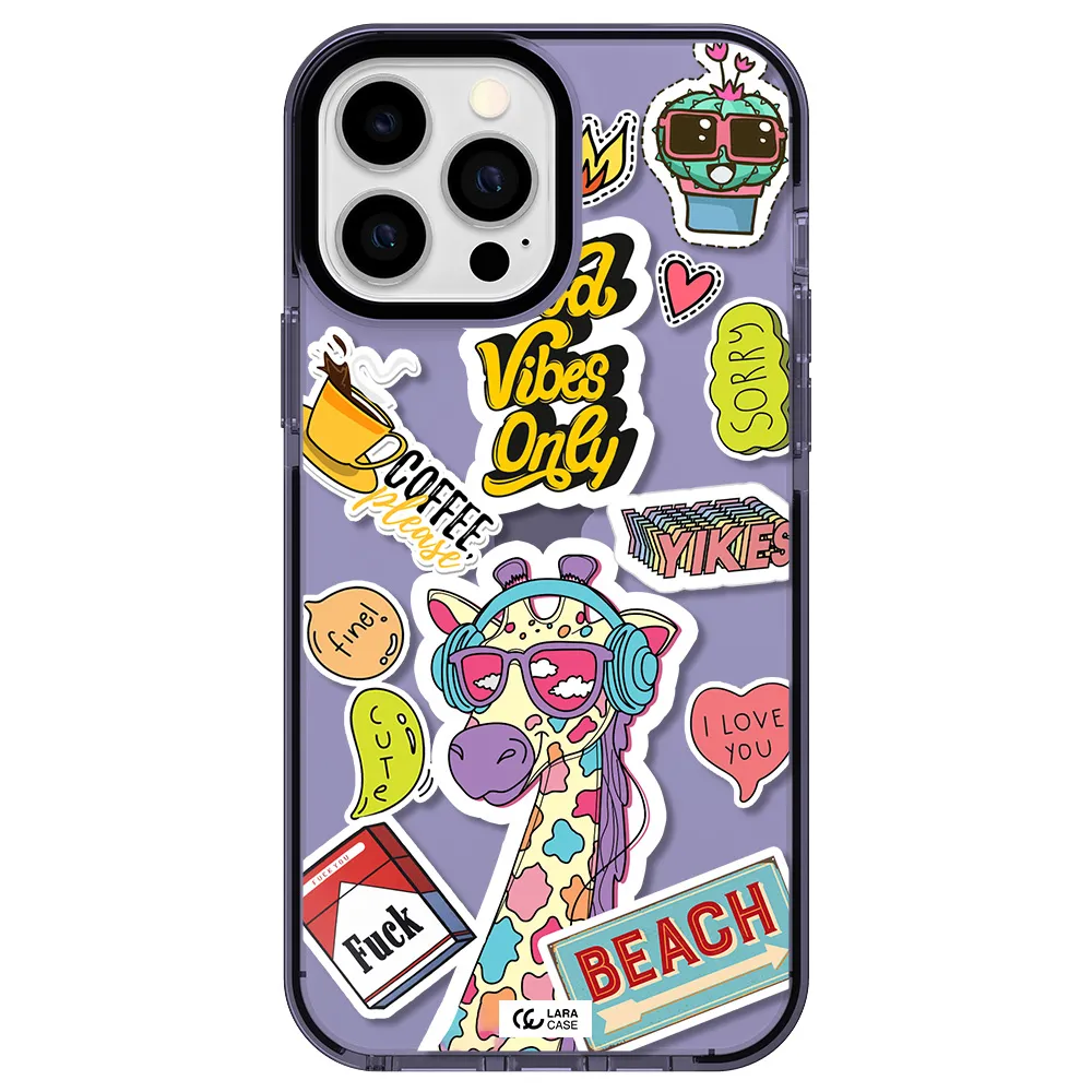Giraffe Sticker Apple iPhone 13 Pro Max impact Lilac Case