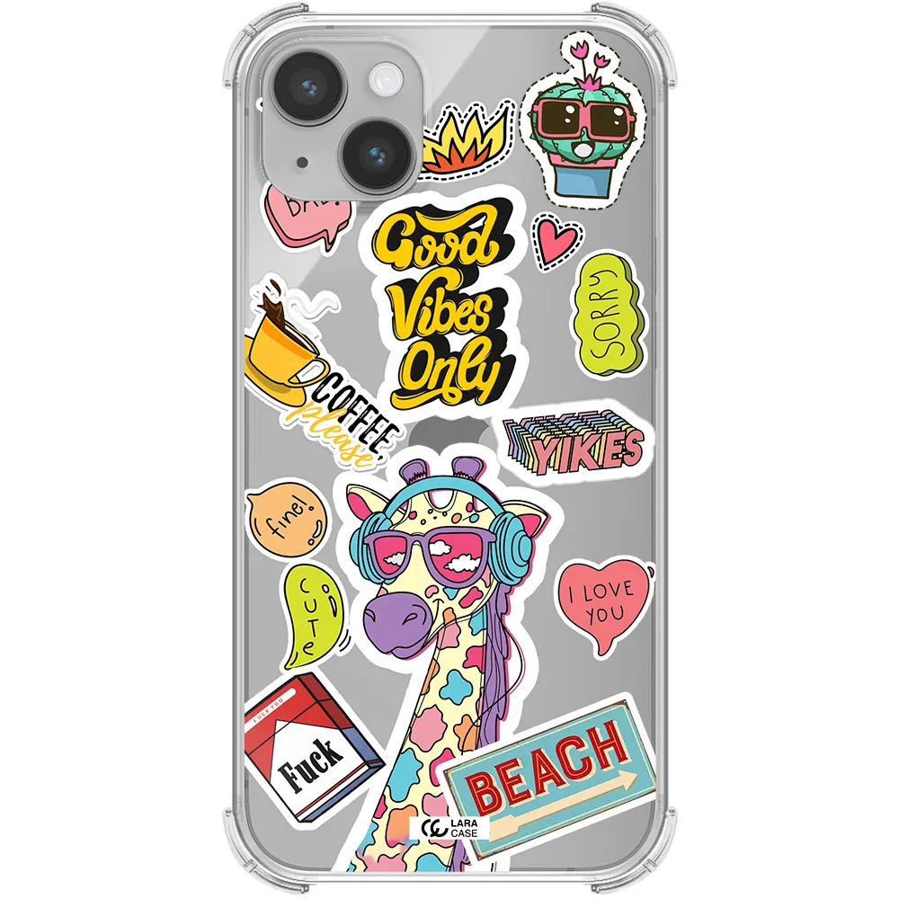 Giraffe Sticker Apple iPhone 14 Clear PC Case