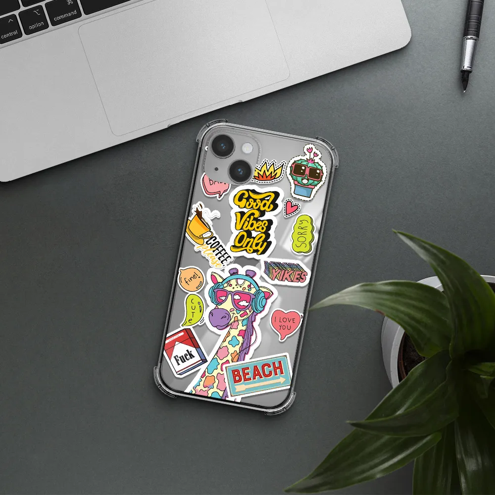 Giraffe Sticker Apple iPhone 14 Clear PC Case