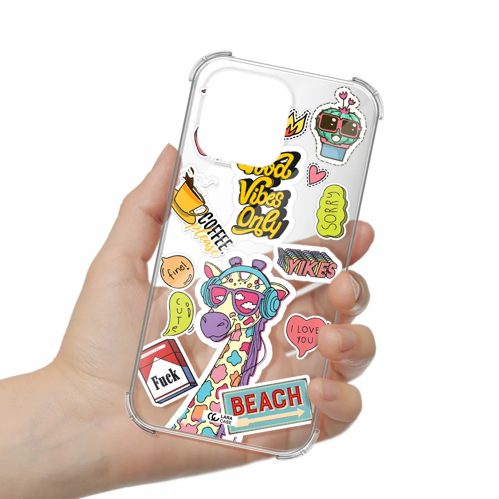 Giraffe Sticker Apple iPhone 14 pro Clear PC Case