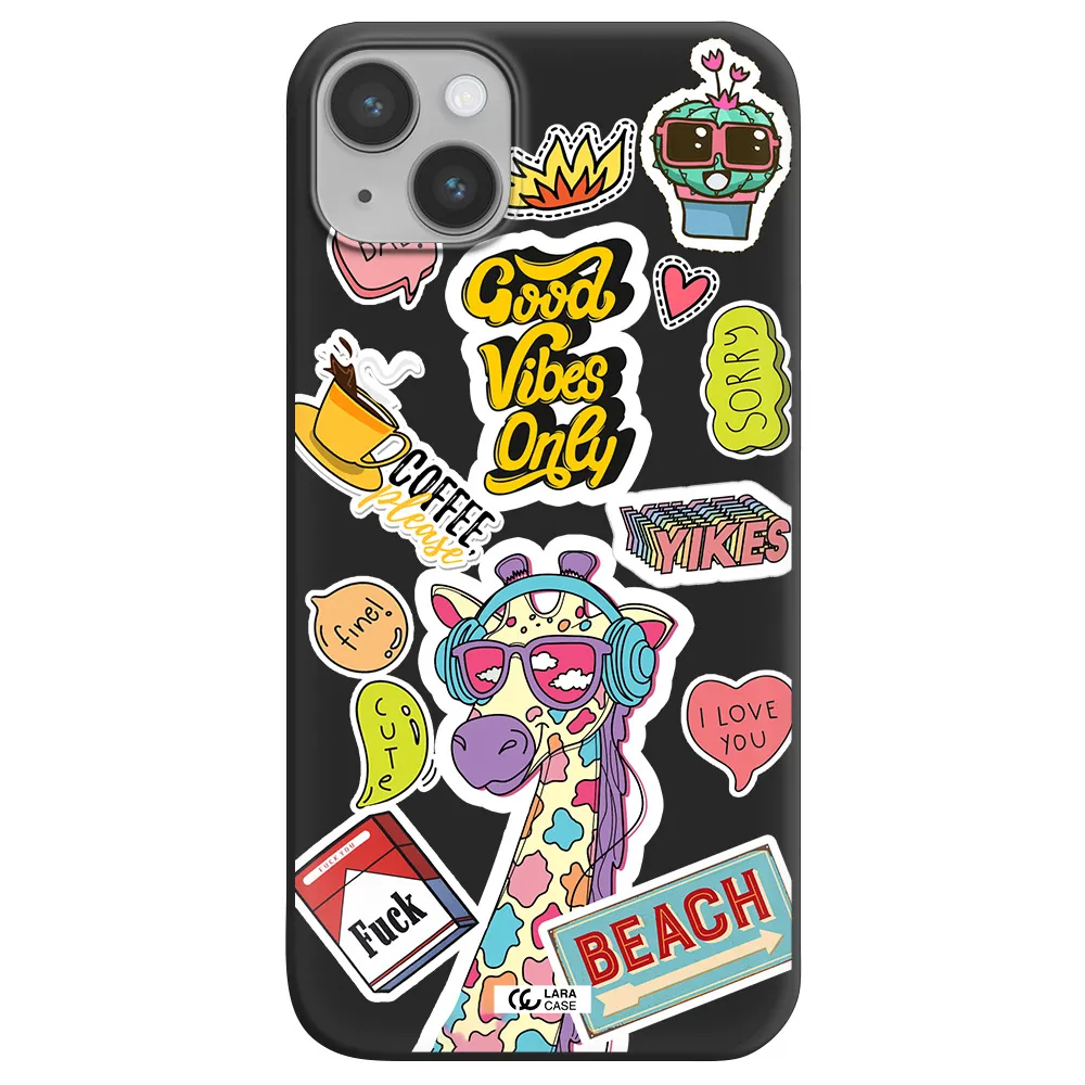 Giraffe Sticker Apple iPhone 14 Silicone black Case