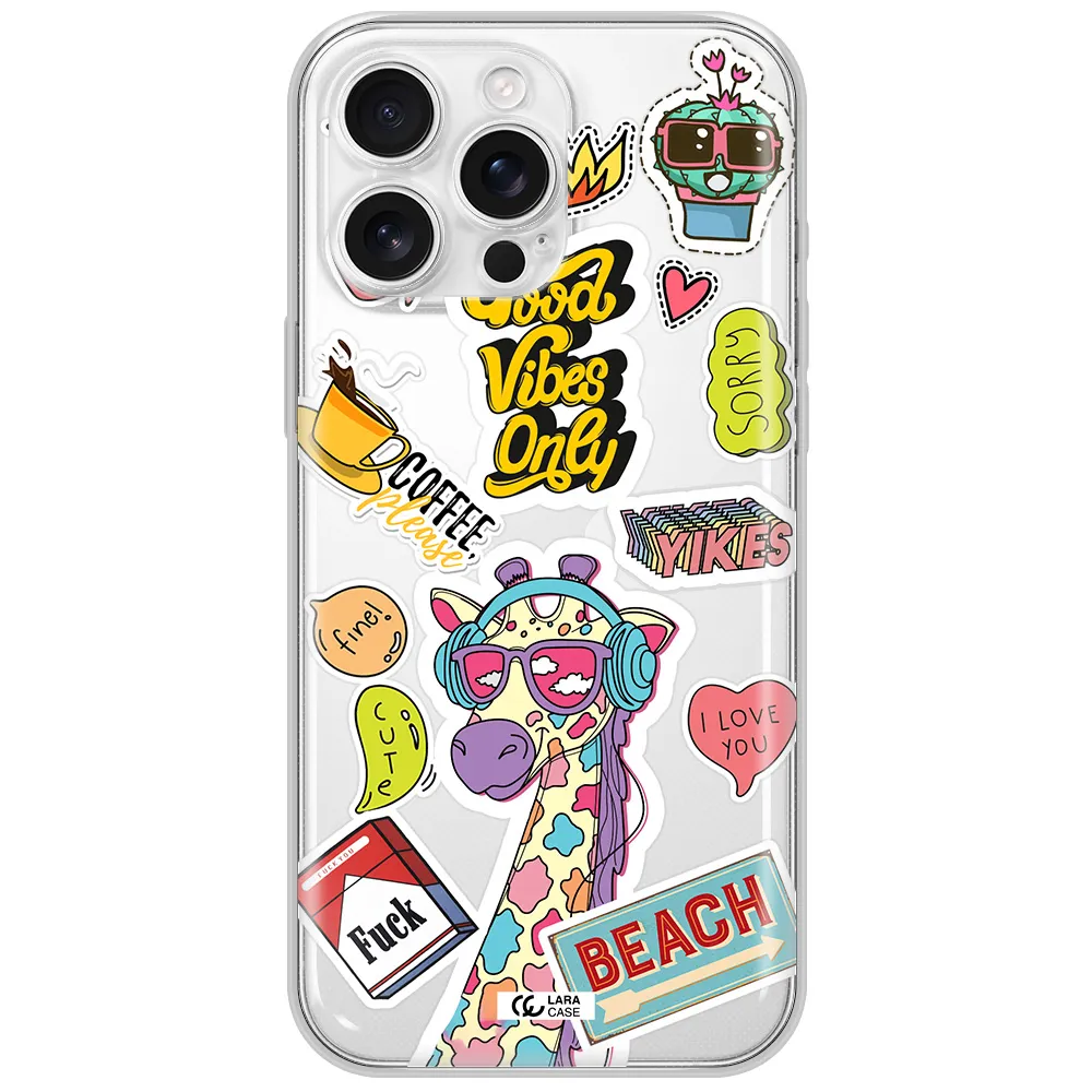 Giraffe Sticker Apple Iphone 16 Pro Max Clear Tpu Case