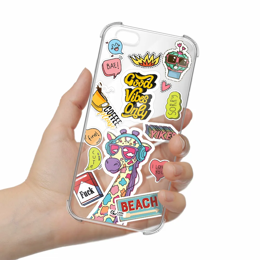 Giraffe Sticker Apple iPhone 6 plus Clear PC Case