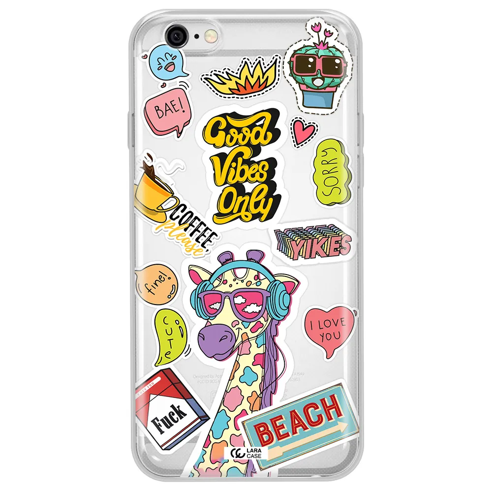 Giraffe Sticker Apple iPhone 6 plus Clear TPU Case