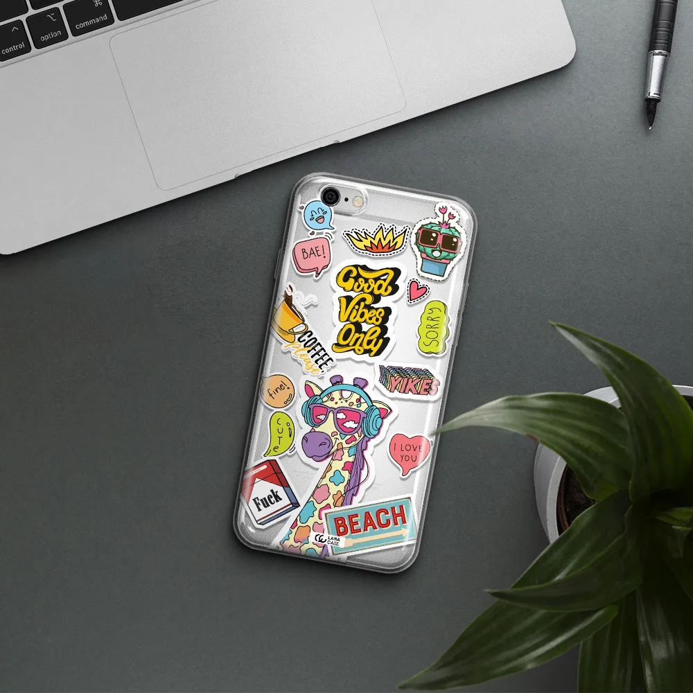 Giraffe Sticker Apple iPhone 6 plus Clear TPU Case