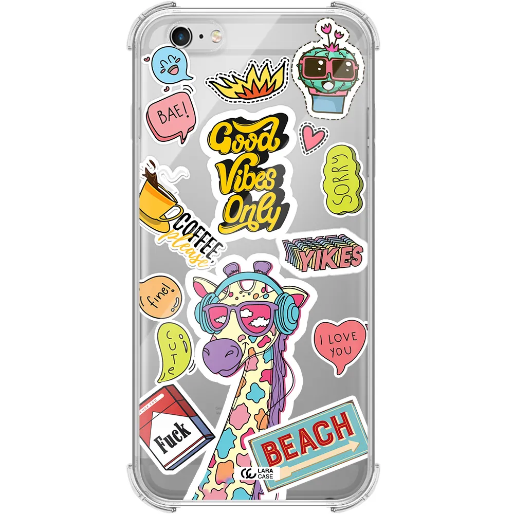 Giraffe Sticker Apple iPhone 6 s plus Clear PC Case