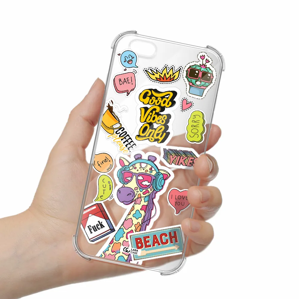 Giraffe Sticker Apple iPhone 6 s plus Clear PC Case