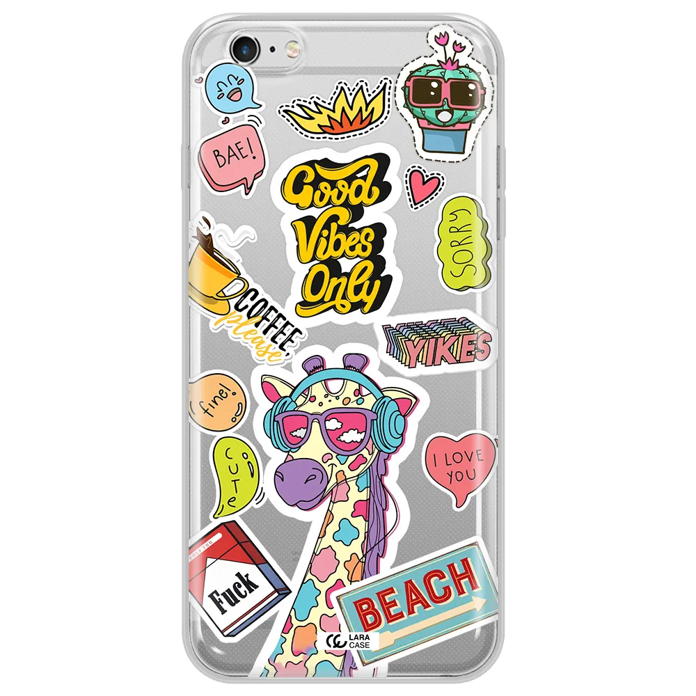 Giraffe Sticker Apple iPhone 6 s plus Clear TPU Case