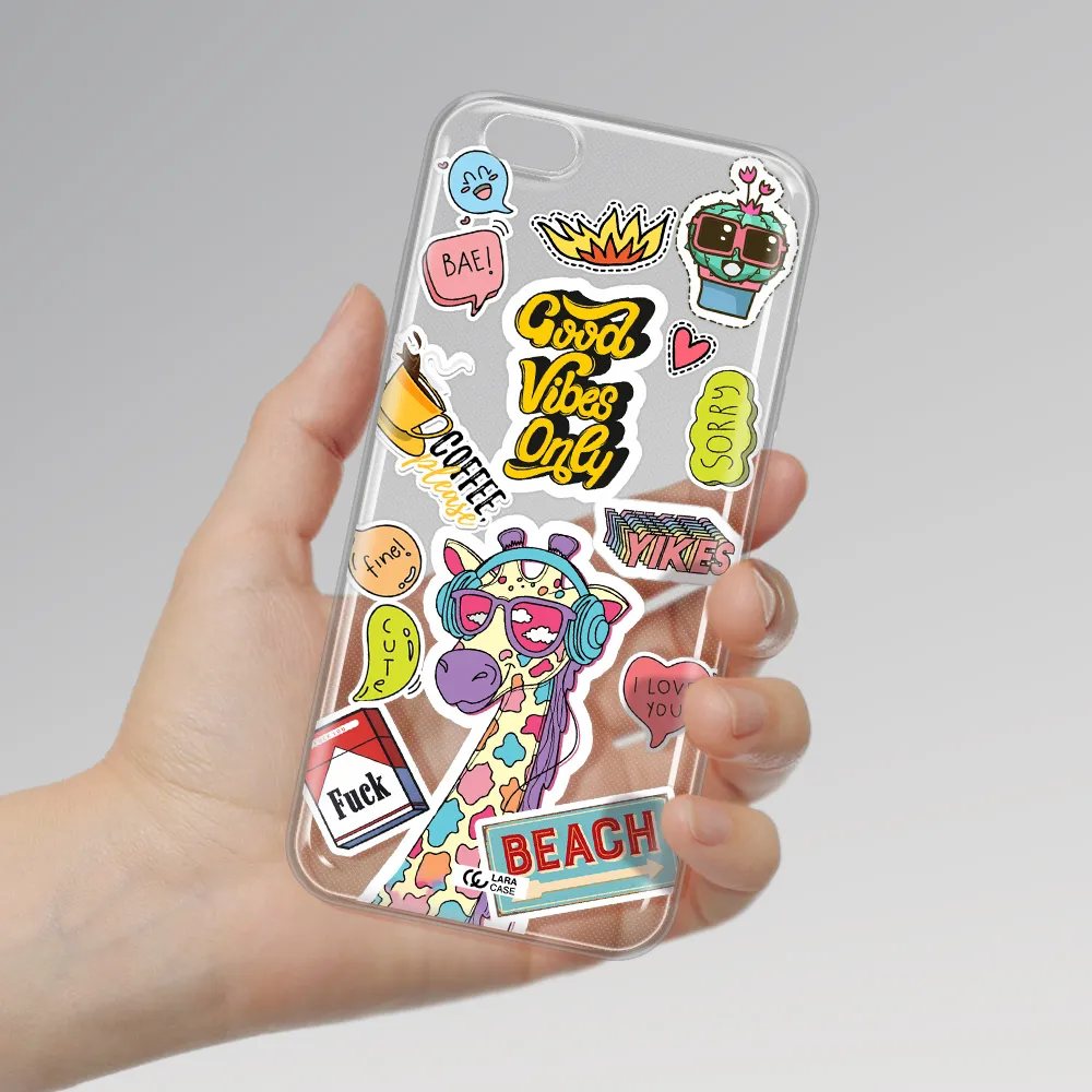 Giraffe Sticker Apple iPhone 6 s plus Clear TPU Case