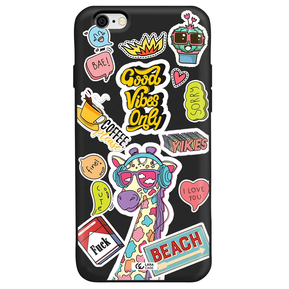 Giraffe Sticker Apple iPhone 6 Silicone black Case