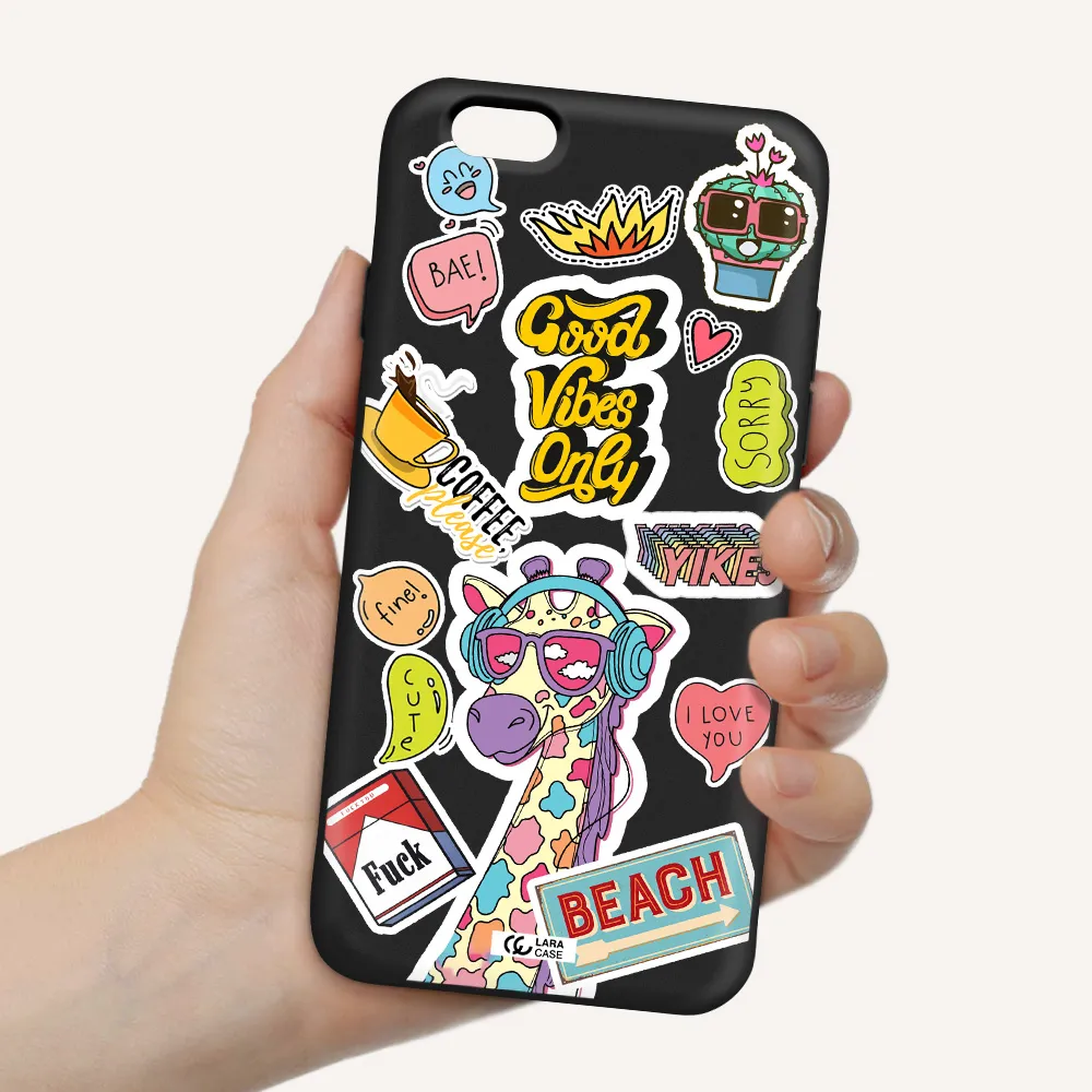 Giraffe Sticker Apple iPhone 6 Silicone black Case