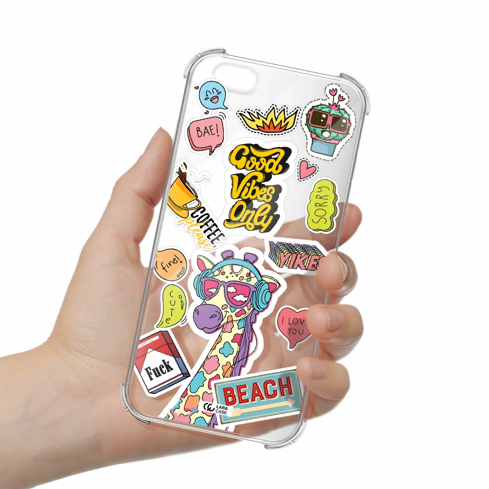 Giraffe Sticker Apple iPhone 6S Clear PC Case