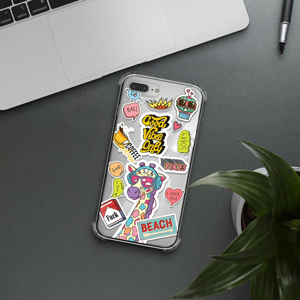 Giraffe Sticker Apple iPhone 7 plus Clear PC Case