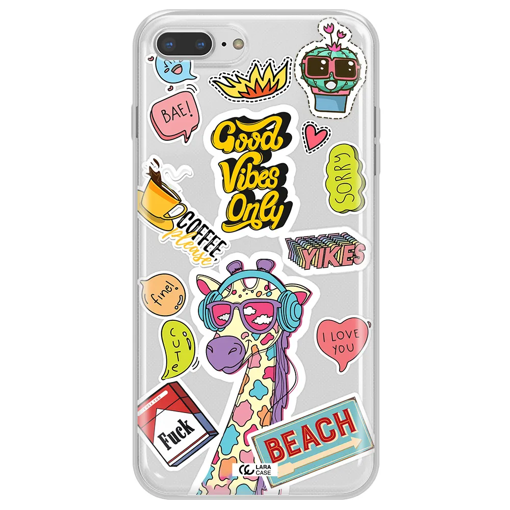 Giraffe Sticker Apple iPhone 7 plus Clear TPU Case