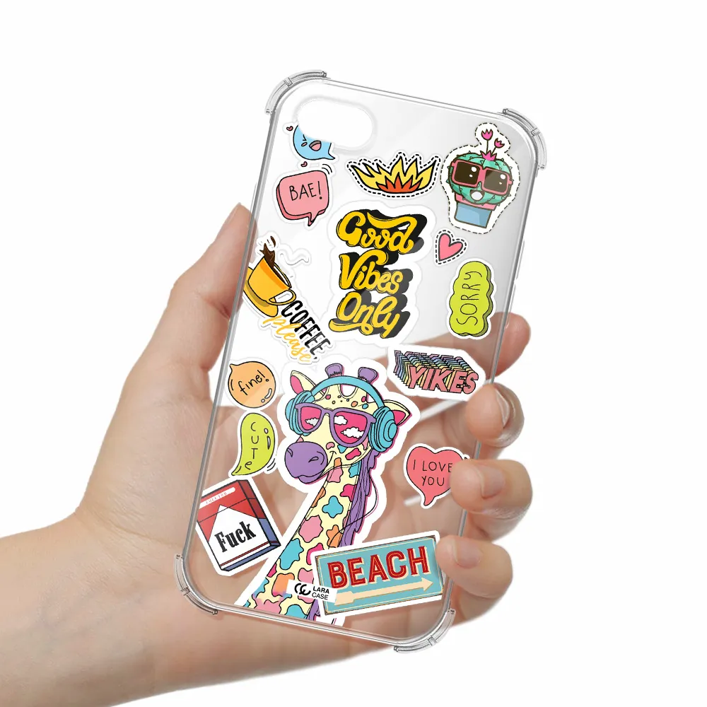 Giraffe Sticker Apple iPhone 8 Clear PC Case