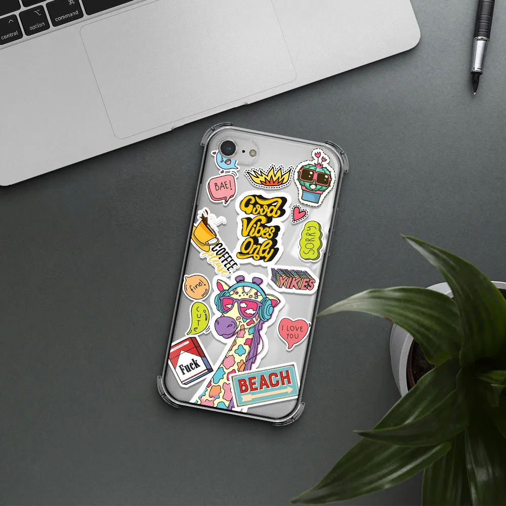 Giraffe Sticker Apple iPhone 8 Clear PC Case