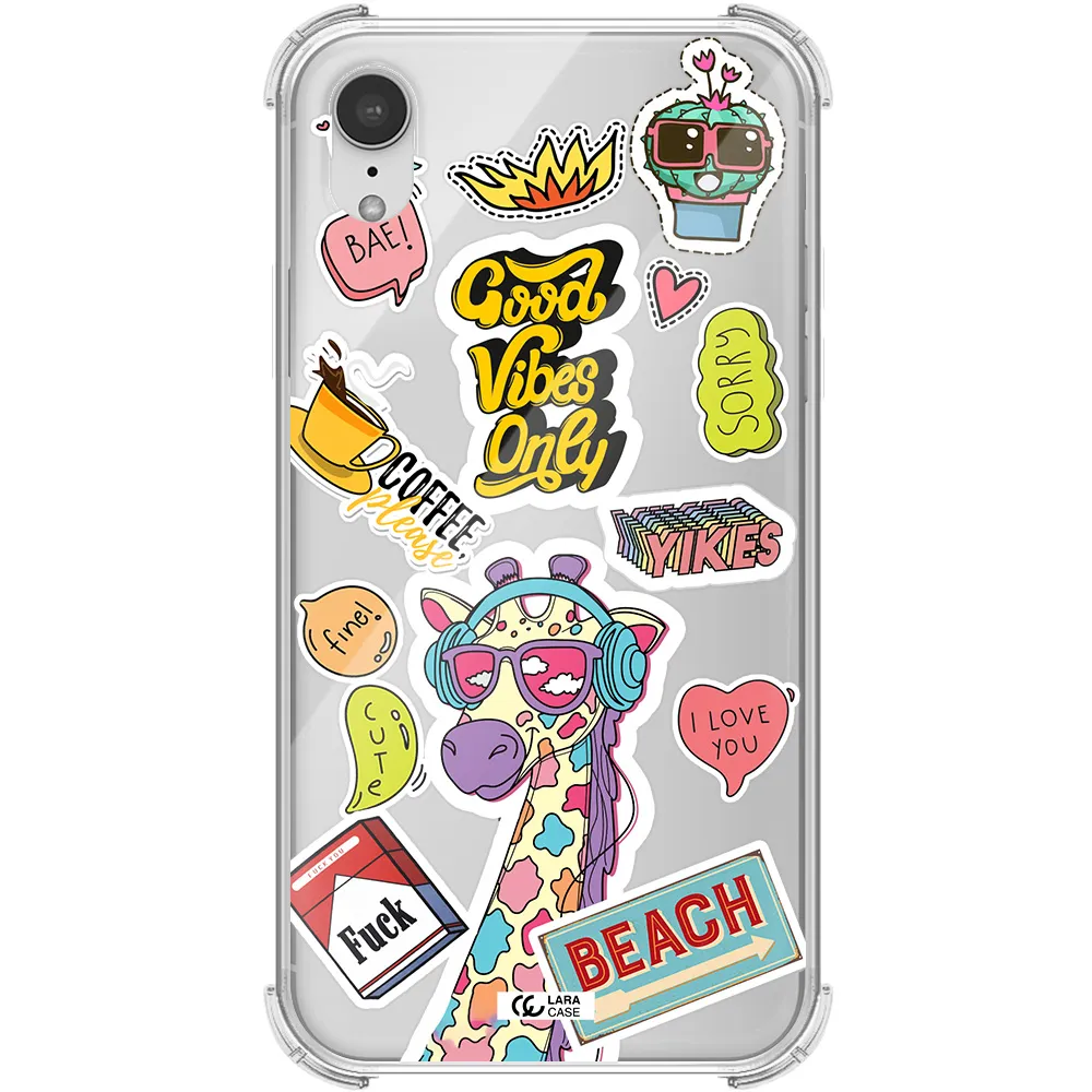 Giraffe Sticker Apple iPhone XR Clear PC Case