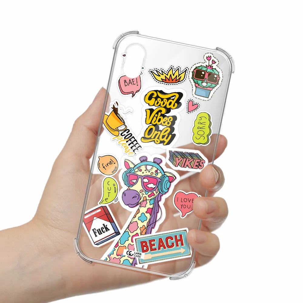 Giraffe Sticker Apple iPhone XR Clear PC Case