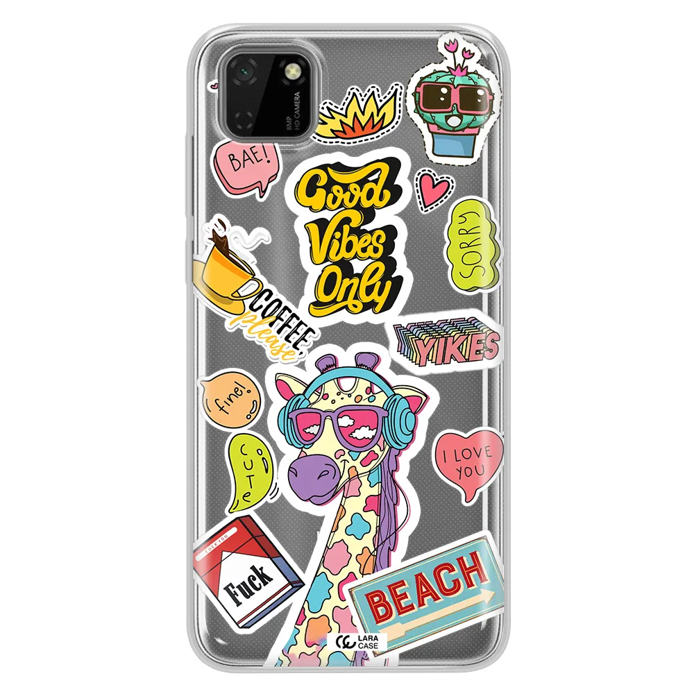Giraffe Sticker Huawei Honor 9S Clear TPU Case